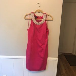 INC hot pink pearl collar dress